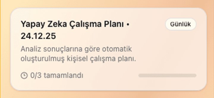 Akıllı Çalışma Planları